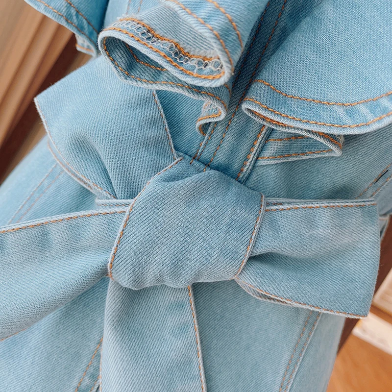STREET New HIGH Fashion 2021 Summer Designer Runway Dress Women's V-neck Butterfly Sleeve Ruffles Denim Dress
STREET New HIGH Fashion 2021 Summer Designer Runway Dress Women's V-neck Butterfly Sleeve Ruffles Denim Dress