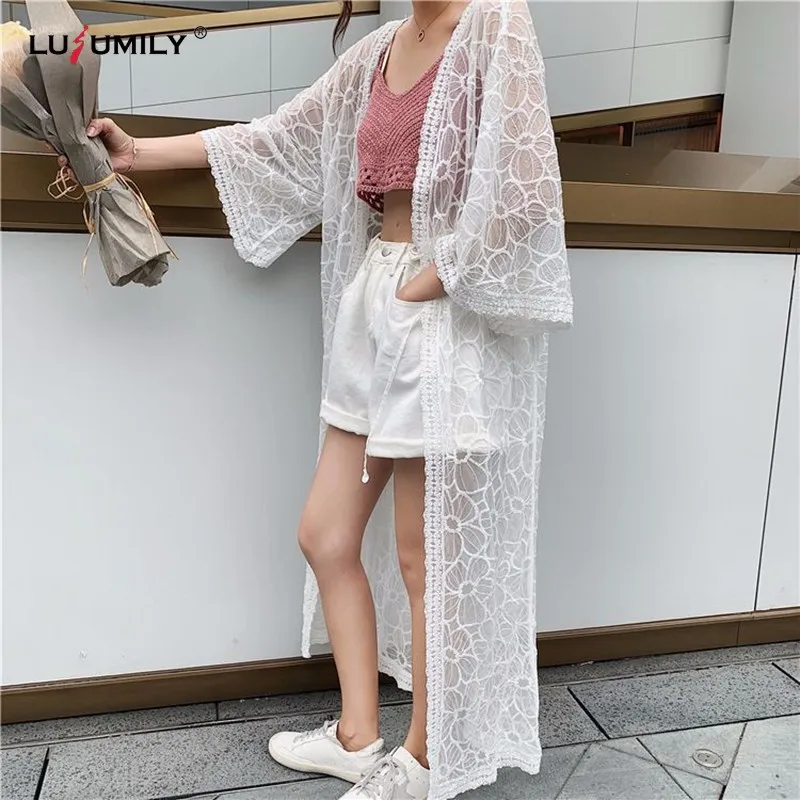 Lusumily 2021 Summer Fashion Bikini Cover-ups Beach Sarong White Lace Long Kimono Cardigan Casual Women Beach Wear Swim Skirt
Lusumily 2021 Summer Fashion Bikini Cover-ups Beach Sarong White Lace Long Kimono Cardigan Casual Women Beach Wear Swim Skirt