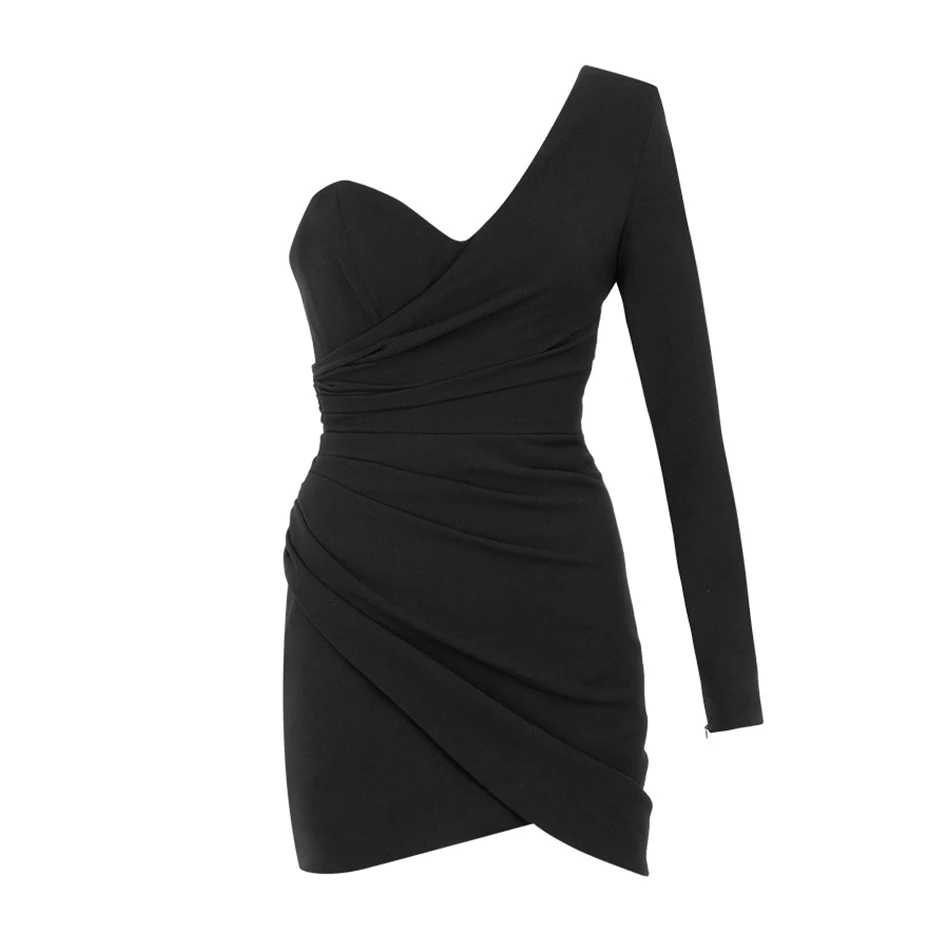 Ailigou 2021 Summer New Women'S Dress Black One-Shoulder Long-Sleeved V-Neck Mini Dress Sexy Bodycon Club Elegant Party Dress
Ailigou 2021 Summer New Women'S Dress Black One-Shoulder Long-Sleeved V-Neck Mini Dress Sexy Bodycon Club Elegant Party Dress