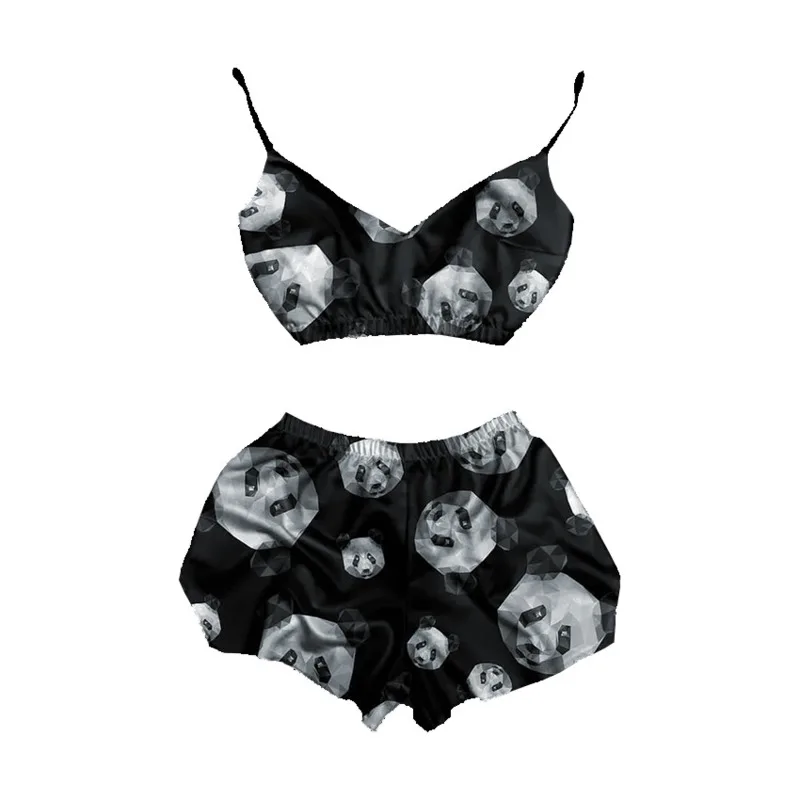 2021 Two Piece Set Sexy Pajamas Casual Print Panda Ladies Sleepwear Satin Summer Silk V Neck Sexy Sling Girls Shorts Pajamas 
2021 Two Piece Set Sexy Pajamas Casual Print Panda Ladies Sleepwear Satin Summer Silk V Neck Sexy Sling Girls Shorts Pajamas