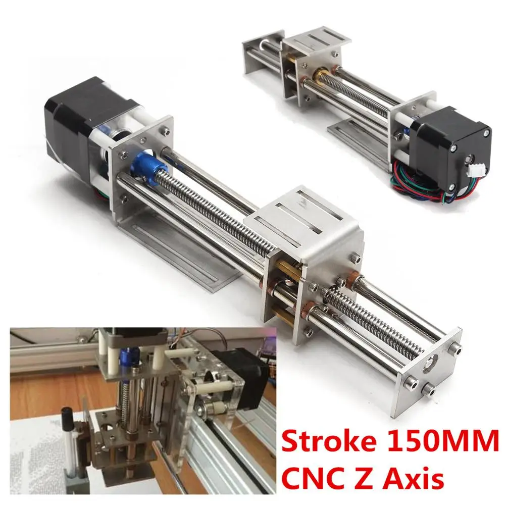 Mini CNC Z Axis Slide Stroke Linear Stage 150mm Linear Motion for 3 Axis Engraving Machine
Mini CNC Z Axis Slide Stroke Linear Stage 150mm Linear Motion for 3 Axis Engraving Machine