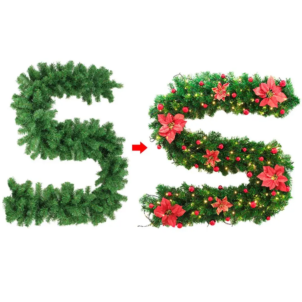 2.7M Artificial Green Christmas Garland Wreath Home Wedding Party Decorative Pine Tree Rattan Wreath Pendant Hanging Ornaments
2.7M Artificial Green Christmas Garland Wreath Home Wedding Party Decorative Pine Tree Rattan Wreath Pendant Hanging Ornaments