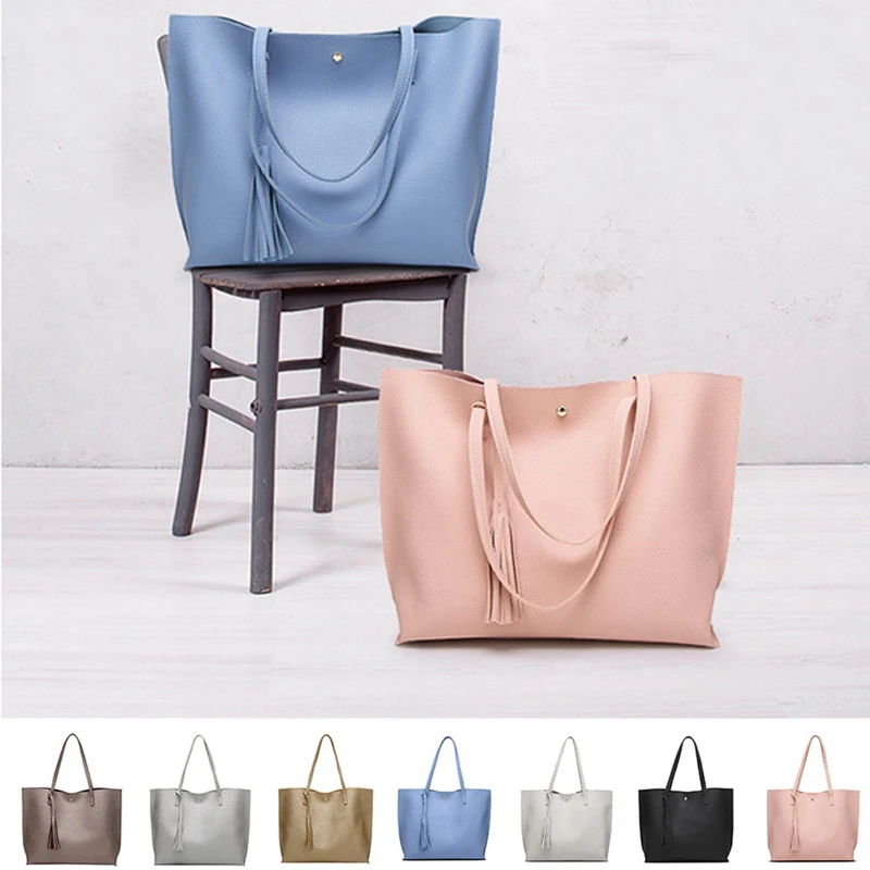 Женская сумка на плечо сумка-тоут с кисточкой сумочка сумка-мешок из мягкой кожи