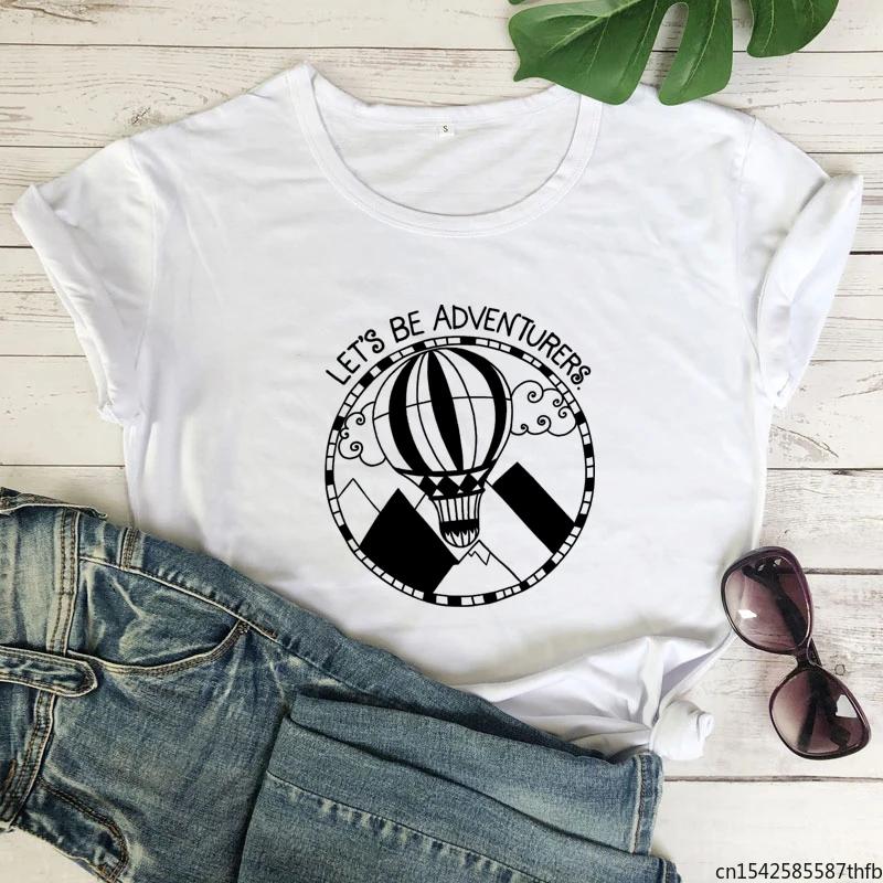 Let's Be Adventurers T-shirt Funny 90s World Tshirt Women Hot Air Balloon Graphic Wanderlust Tee Top
Let's Be Adventurers T-shirt Funny 90s World Tshirt Women Hot Air Balloon Graphic Wanderlust Tee Top