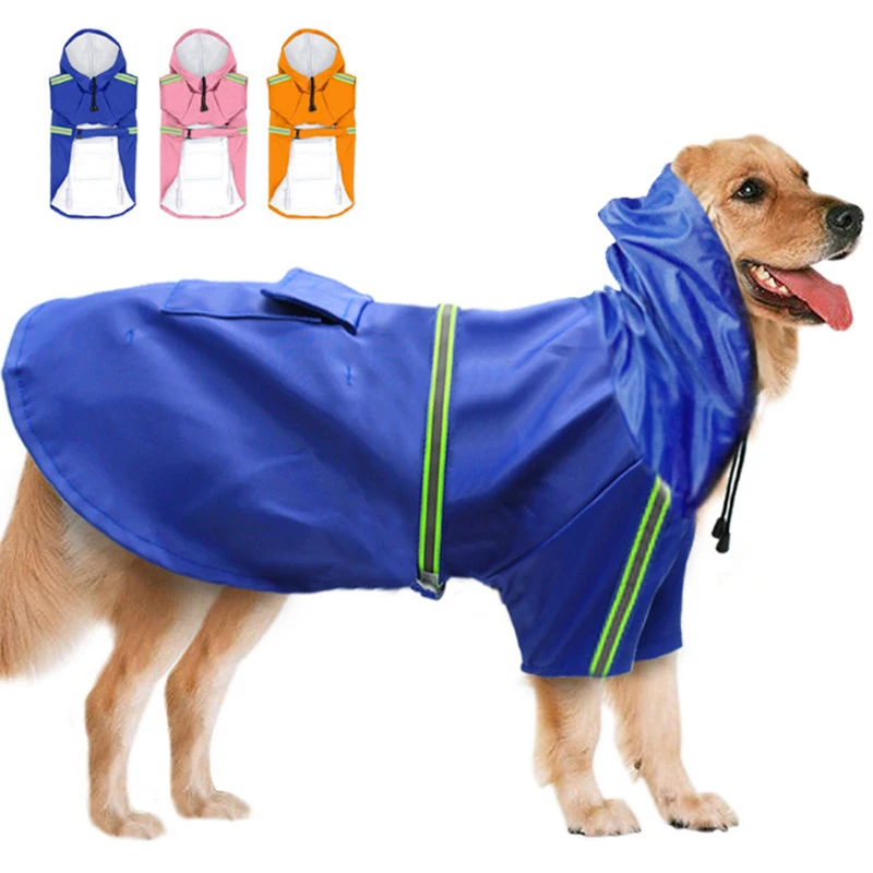 Pet Dog Raincoat Reflective Waterproof Zipper Clothes High Neck Hooded Jumpsuit For Small Big Dogs Overalls Rain Cloak Labrador
Pet Dog Raincoat Reflective Waterproof Zipper Clothes High Neck Hooded Jumpsuit For Small Big Dogs Overalls Rain Cloak Labrador