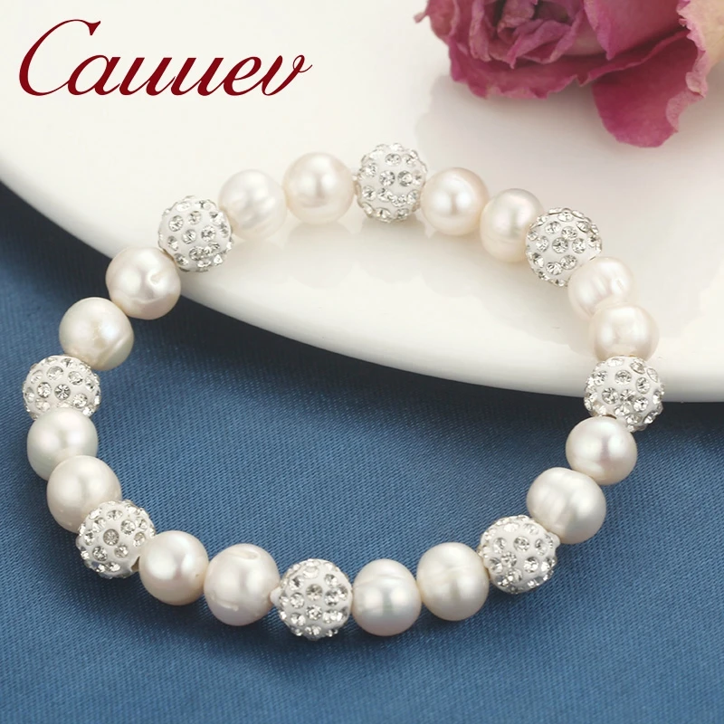 cauuev Genuine Natural Freshwater Pearl Bracelets Bangles For Women with White Clay Zircon Ball Elasticity Jewelry Gift
cauuev Genuine Natural Freshwater Pearl Bracelets Bangles For Women with White Clay Zircon Ball Elasticity Jewelry Gift
