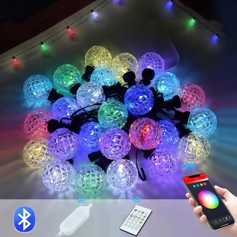25/50 LED Bulbs Smart App Control RGB Bulbs Christmas Outdoor Waterproof Courtyard Crystal Color String Lights
25/50 LED Bulbs Smart App Control RGB Bulbs Christmas Outdoor Waterproof Courtyard Crystal Color String Lights