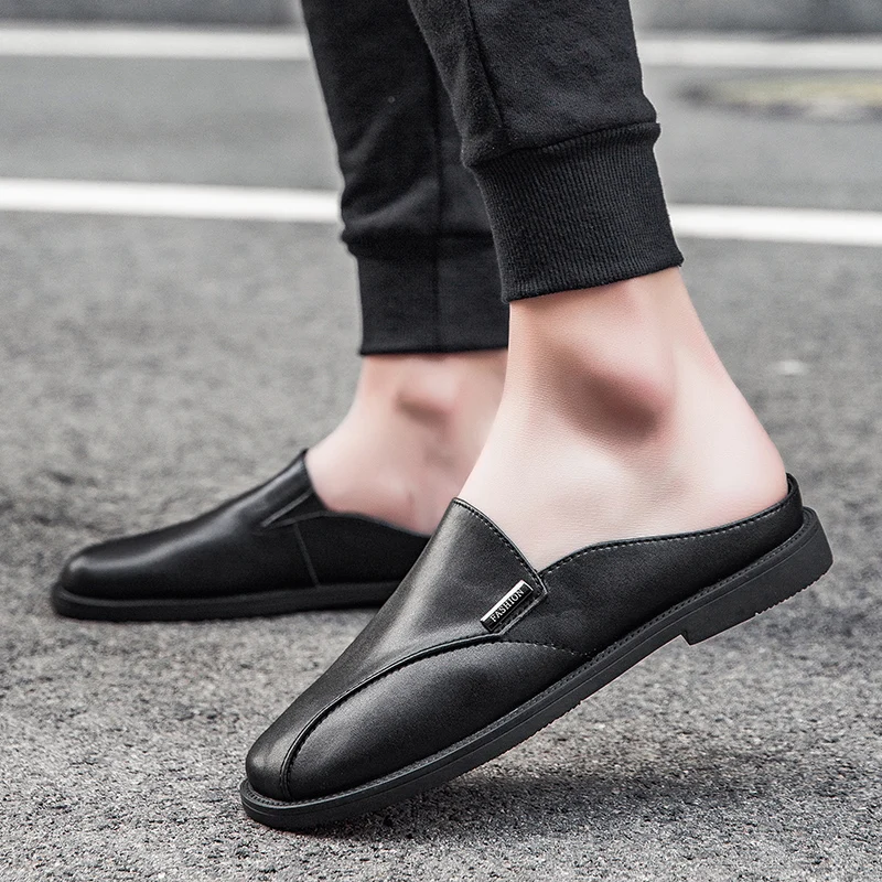 Backless Man Casual Shoes Summer Loafers Slippers Flats Leather Half Shoes For Men Mules Outdoor Slip On Sandals Retro Slides
Backless Man Casual Shoes Summer Loafers Slippers Flats Leather Half Shoes For Men Mules Outdoor Slip On Sandals Retro Slides