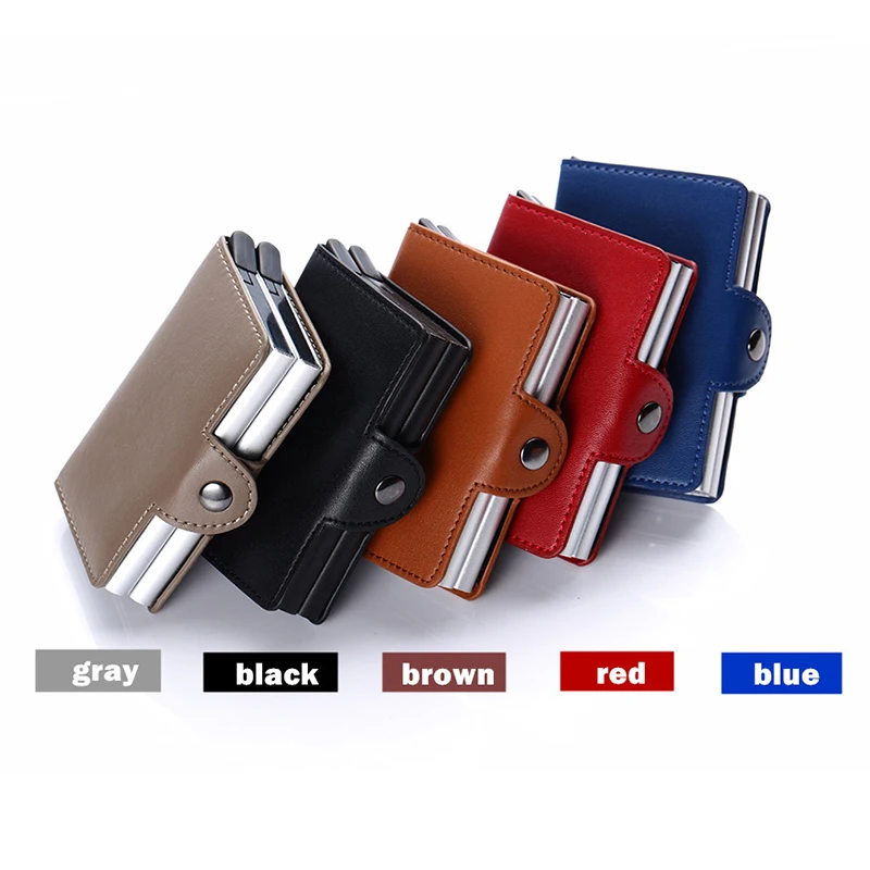 Bycobecy Aluminum Double Boxes Credit Card Holder PU Leather Smart Wallet Anti-theft RFID ID Card Case Business New Carteira
Bycobecy Aluminum Double Boxes Credit Card Holder PU Leather Smart Wallet Anti-theft RFID ID Card Case Business New Carteira