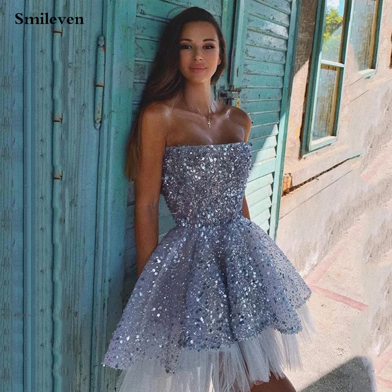 Короткое коктейльное платье Smileven, с блестками, без бретелек, для выпускного вечера, 2020
Короткое коктейльное платье Smileven, с блестками, без бретелек, для выпускного вечера, 2020