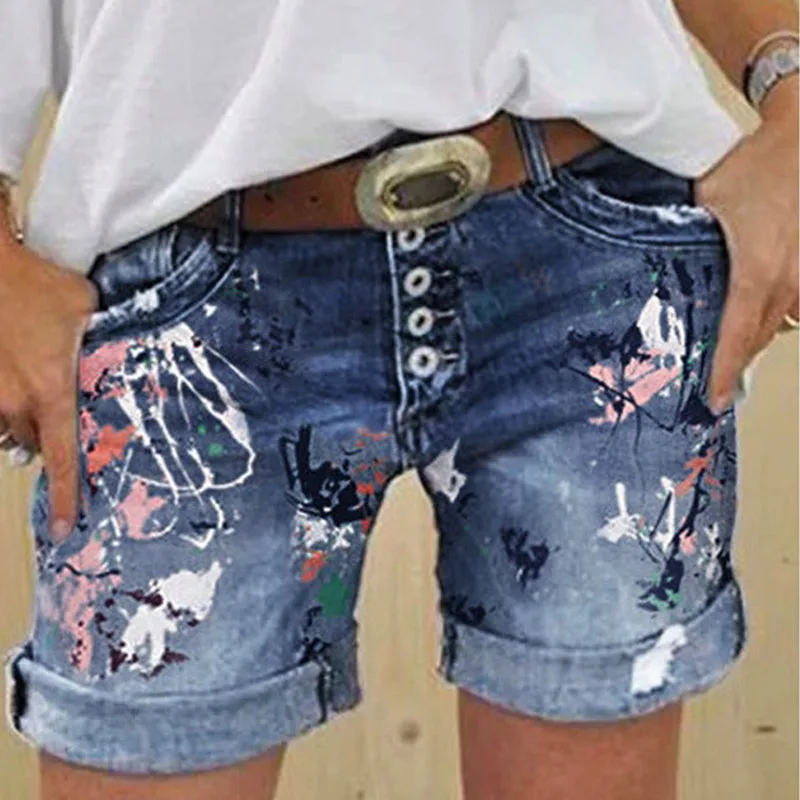 Summer Fashion Retro Button Straight-leg Jeans Shorts Women Elegant Printed Wide Leg Denim Shorts Female Casual Streetwears
Summer Fashion Retro Button Straight-leg Jeans Shorts Women Elegant Printed Wide Leg Denim Shorts Female Casual Streetwears