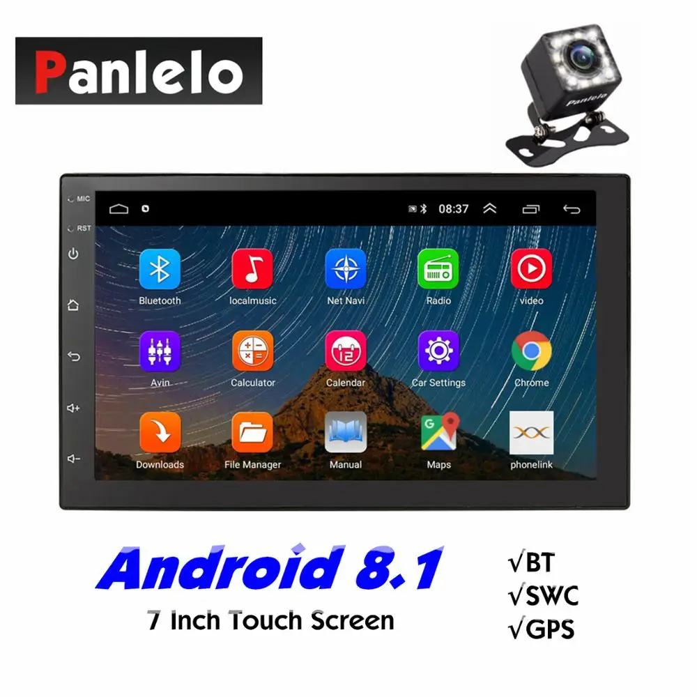 Универсальный Android 8 1 GPS навигация 2 DIN 7 "WiFi с Bluetooth SWC четырехъядерный