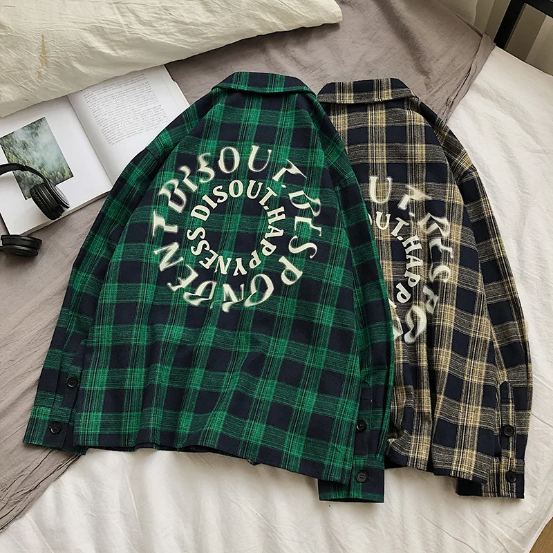 oversize Men's Spring Unisex Plaid Shirts 2020 Men Fashion Letter Print Long Sleeve Blouse Streetwear Loose Tops Male Shirts
oversize Men's Spring Unisex Plaid Shirts 2020 Men Fashion Letter Print Long Sleeve Blouse Streetwear Loose Tops Male Shirts