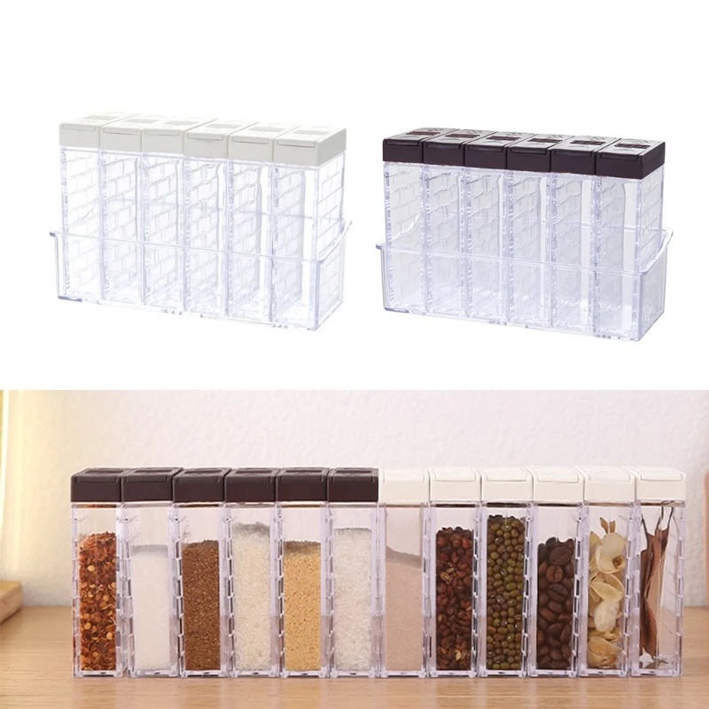 6pcs/set Salt and Pepper Shakers Spice Box Plastic Transparent Condiment Jar Storage Container with Lid for Camping
6pcs/set Salt and Pepper Shakers Spice Box Plastic Transparent Condiment Jar Storage Container with Lid for Camping