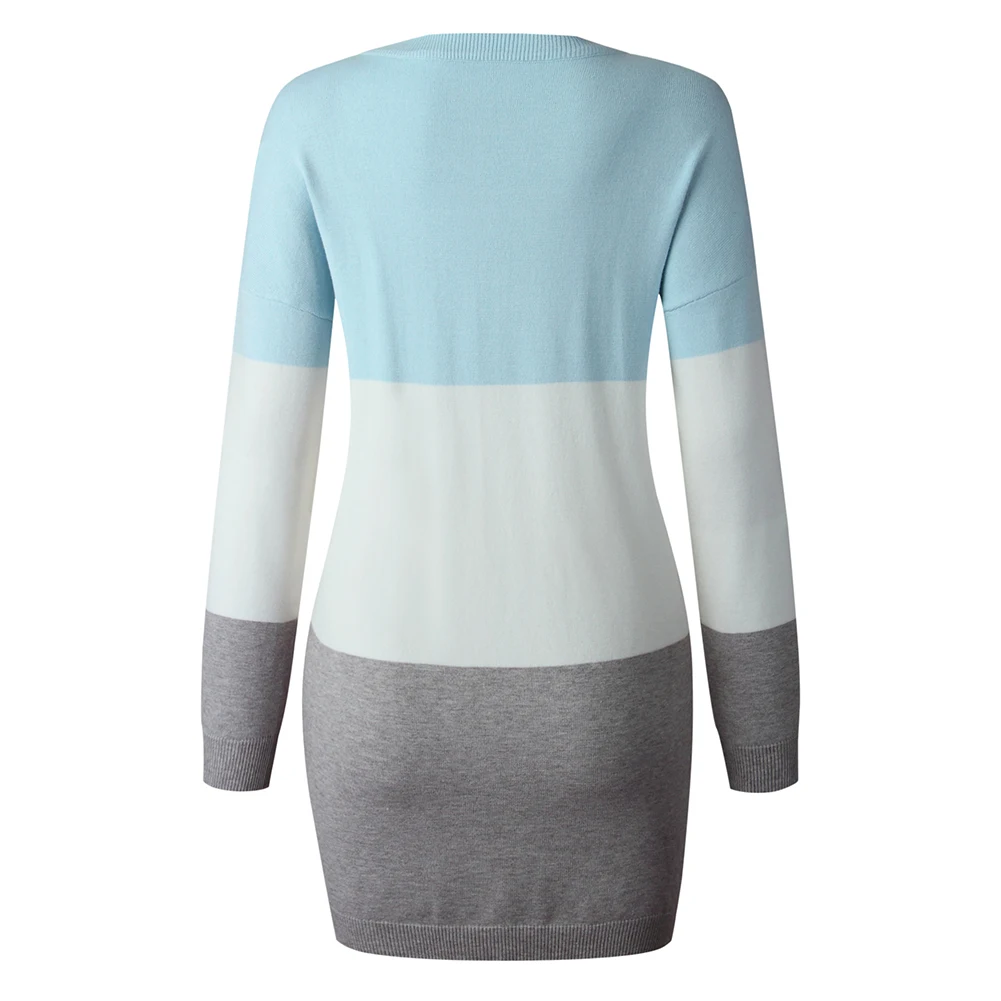 Fashion Sweater Dress Women O Neck Strips patchwork Color Block Slim Long Sweater Mini Dress Autumn winter Femme Long sleeve Top
Fashion Sweater Dress Women O Neck Strips patchwork Color Block Slim Long Sweater Mini Dress Autumn winter Femme Long sleeve Top
