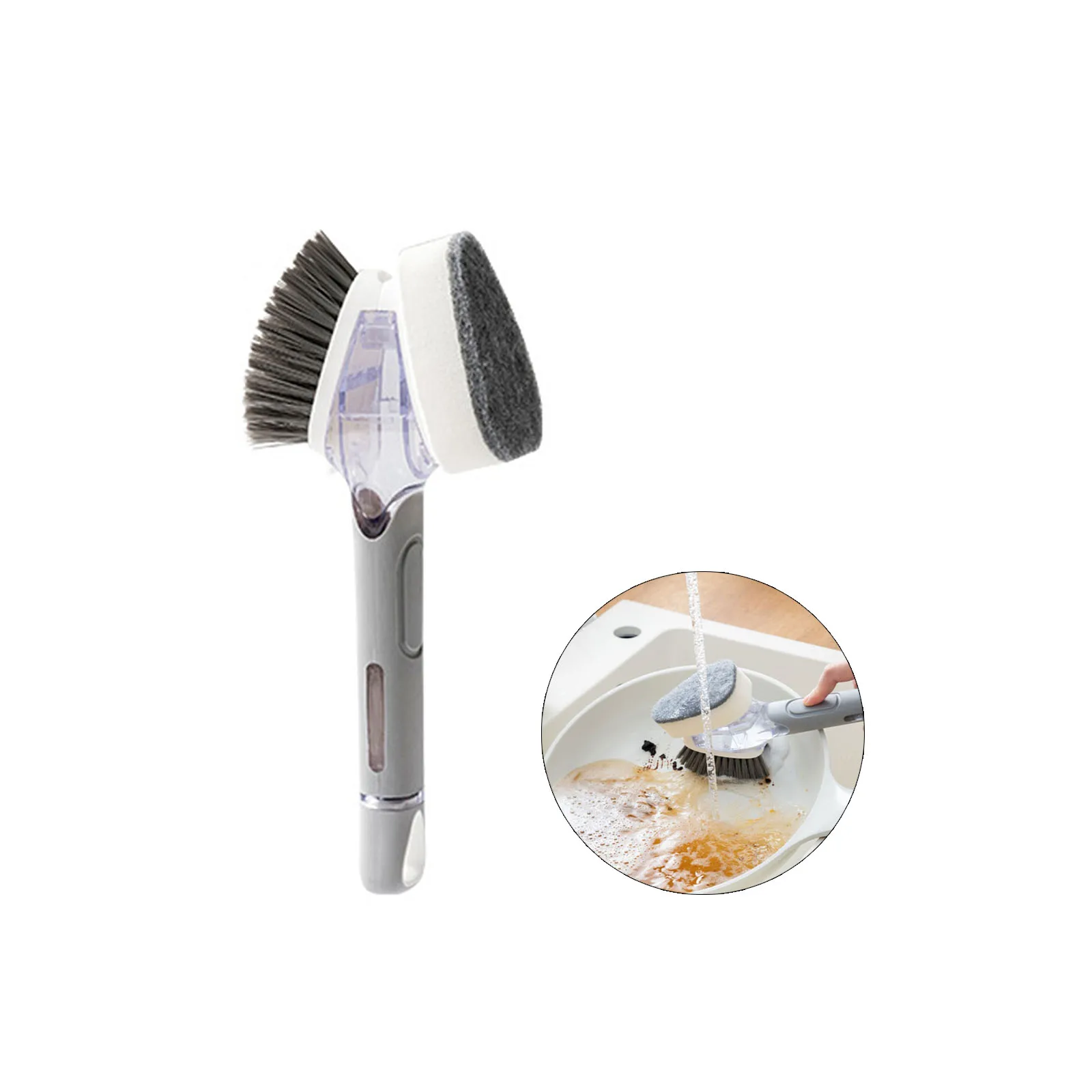 Щетка для чистки кухни, автоматический дозатор жидкости, многофункциональный, с 3 губками, многофункциональное двустороннее мытье посуды 
Щетка для чистки кухни, автоматический дозатор жидкости, многофункциональный, с 3 губками, многофункциональное двустороннее мытье посуды