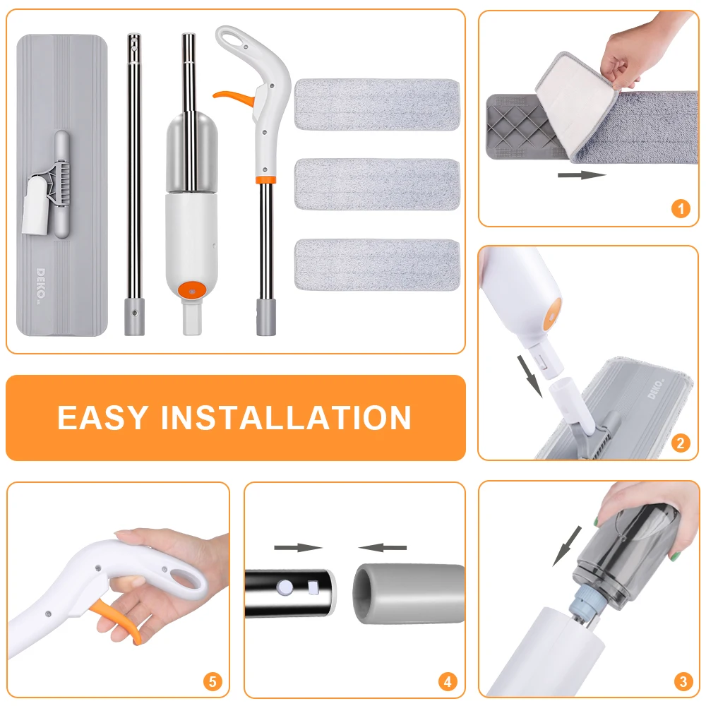 DEKO Hand Spray Mop Floor House Cleaning Tools Mop For Wash Floor Lazy Flat Floor Cleaner Mop With Replacement Microfiber Pads
DEKO Hand Spray Mop Floor House Cleaning Tools Mop For Wash Floor Lazy Flat Floor Cleaner Mop With Replacement Microfiber Pads
