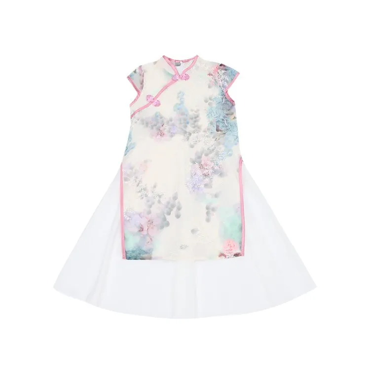 Hanfu Girls Cheongsam Summer 2021 New Children's Chinese Style Retro Girl Dress Party 
Hanfu Girls Cheongsam Summer 2021 New Children's Chinese Style Retro Girl Dress Party