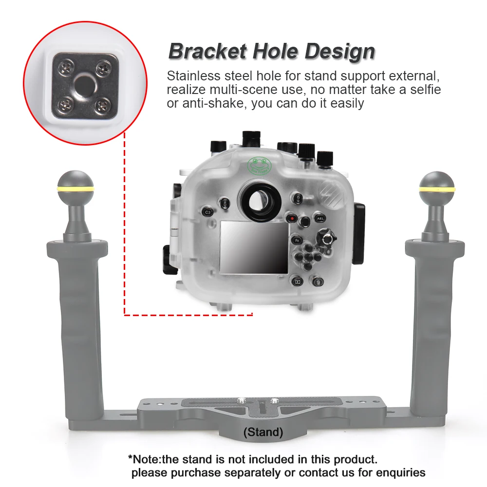Diving case For Sony A7 III A7R III A7M3 Underwater camera housing (Flat Long port) Focus gear for FE 90mm / Sigma 35mm
Diving case For Sony A7 III A7R III A7M3 Underwater camera housing (Flat Long port) Focus gear for FE 90mm / Sigma 35mm