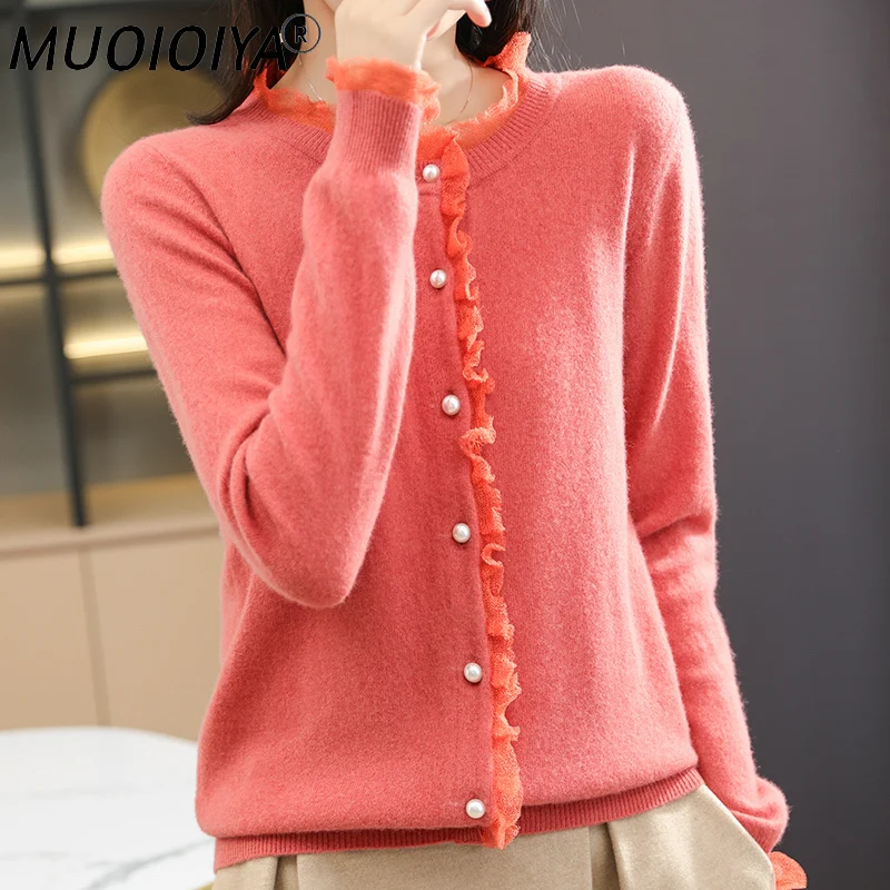 2022 New O-Neck Jackets Women 100% Wool Knitted Long Sleeve Cardigans Female 5Colors Woolen Tops Lady Lace Standard Clothes
2022 New O-Neck Jackets Women 100% Wool Knitted Long Sleeve Cardigans Female 5Colors Woolen Tops Lady Lace Standard Clothes
