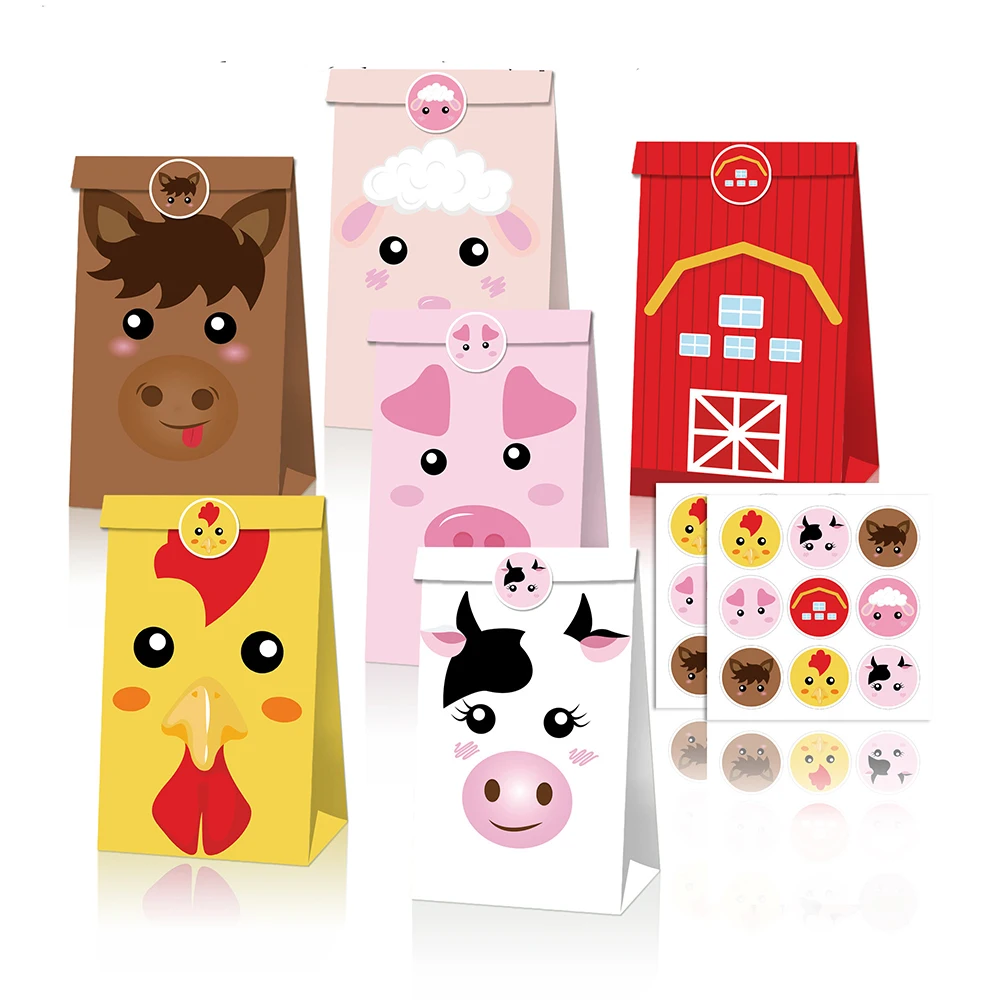 12pcs Cartoon Farm Animals Milk Cow Chicken Party Tableware Paper Gift Candy Bags Baby Shower Kids Happy Birthday Party Favors 
12pcs Cartoon Farm Animals Milk Cow Chicken Party Tableware Paper Gift Candy Bags Baby Shower Kids Happy Birthday Party Favors