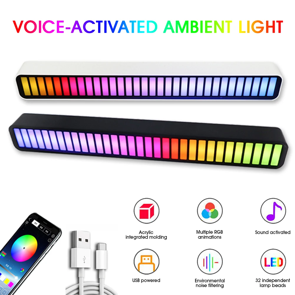 Sound Control Light, Phone APP Control Voice-Activated Pickup Rhythm Lights, TypeC Colorful Music Ambient Light Bar Dropshipping
Sound Control Light, Phone APP Control Voice-Activated Pickup Rhythm Lights, TypeC Colorful Music Ambient Light Bar Dropshipping