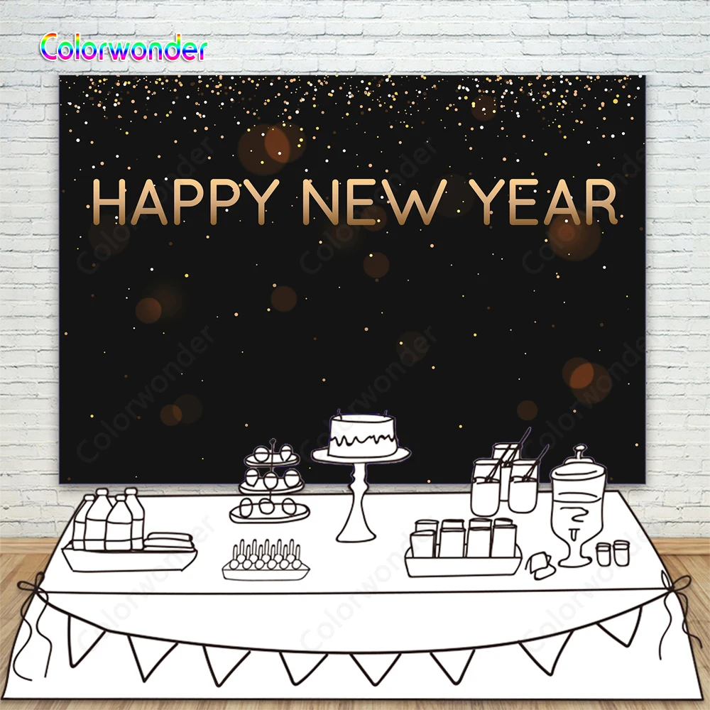 Happy New Year 2020 Backdrop Golden Glitter Sequin Photography Background Year's Eve Party Banner Child Adult Portrait Shoot |