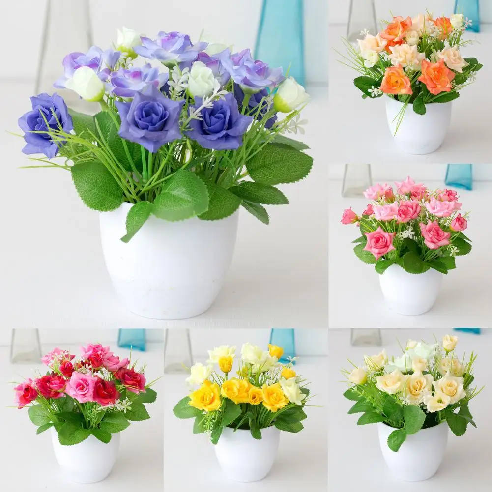 Imitation Potted Flower Rose Hotel Decoration Plastic Bookshelf Table Artificial Flower Pot for Office Artificial Flower Pot
Imitation Potted Flower Rose Hotel Decoration Plastic Bookshelf Table Artificial Flower Pot for Office Artificial Flower Pot
