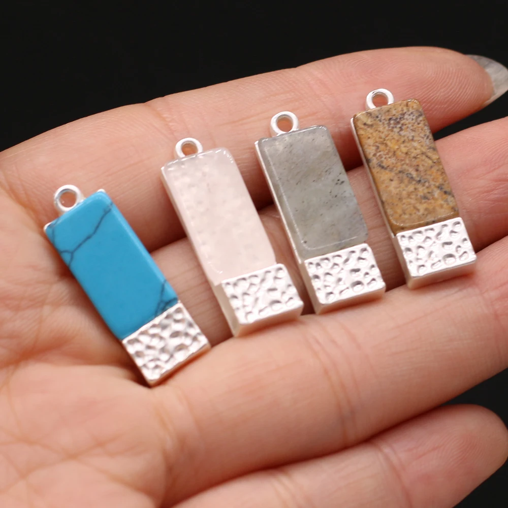 Natural Semi-precious Stone Rectangle Pendant Clear Quartz Blue Turquoise for Jewelry Making Necklaces Accessories Gift
Natural Semi-precious Stone Rectangle Pendant Clear Quartz Blue Turquoise for Jewelry Making Necklaces Accessories Gift