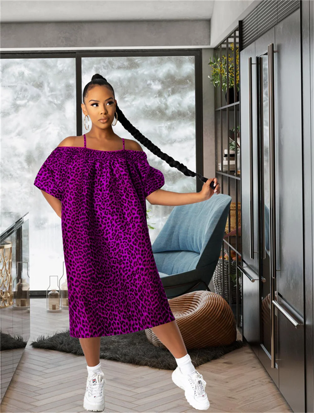 RStylish Women Clothing 2021 Summer Stretch Slash Neck Short Sleeve Off Shoulder Loose Fitting Casual Leopard Maxi Dress 
RStylish Women Clothing 2021 Summer Stretch Slash Neck Short Sleeve Off Shoulder Loose Fitting Casual Leopard Maxi Dress