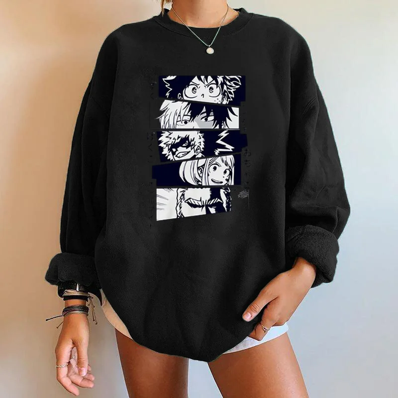 Seeyoushy My Hero Academia Print Women Sweatshirt Anime Kawaii Drop-Shoulder Long Sleeve Pullovers Oversized Casual Tops Moletom
Seeyoushy My Hero Academia Print Women Sweatshirt Anime Kawaii Drop-Shoulder Long Sleeve Pullovers Oversized Casual Tops Moletom