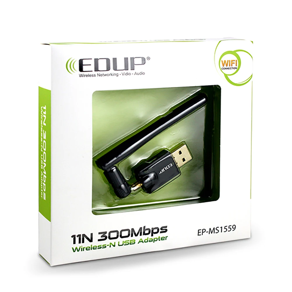 

EDUP EP-MS1559 300Mbps 802.11n USB Wireless Network WiFi Adapter with Antenna Wireless USB Adapter