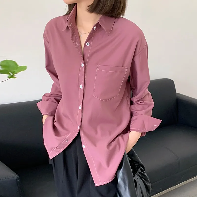 Women Long Sleeve Casual Shirts New Arrival 2021 Autumn Korean Style Solid Color All-match Loose Ladies Elegant Tops Shirt W582
Women Long Sleeve Casual Shirts New Arrival 2021 Autumn Korean Style Solid Color All-match Loose Ladies Elegant Tops Shirt W582