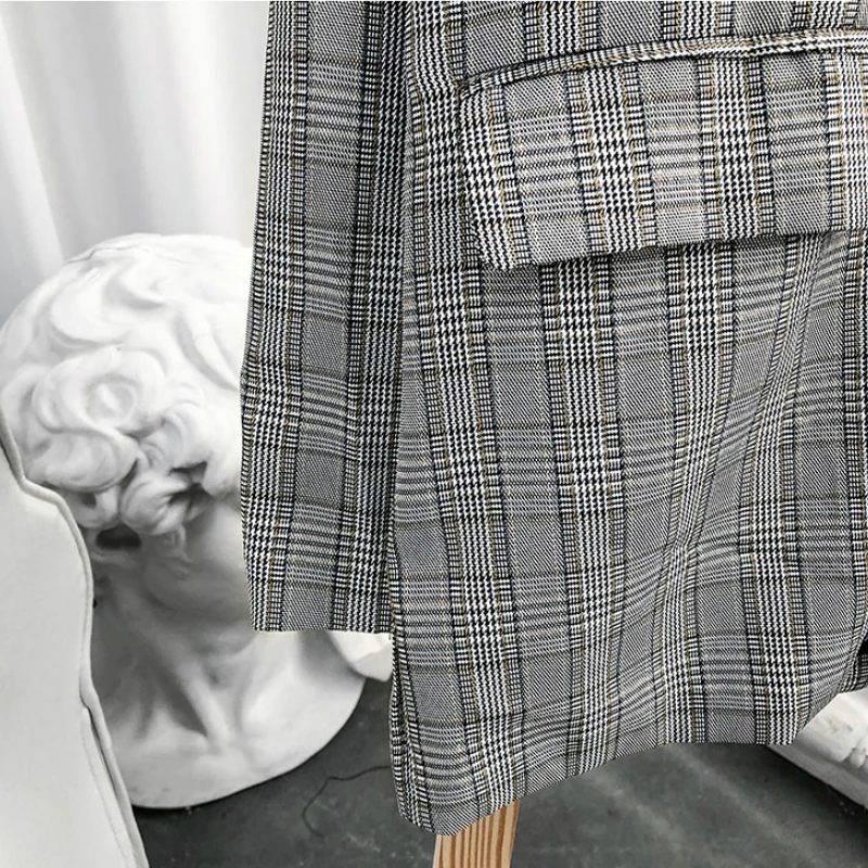 Blazers Men Plaid Gray Korean Style Teens Fashion Casual Coats Loose Chic All-match Streetwear Retro Outwear Students New Soft
Blazers Men Plaid Gray Korean Style Teens Fashion Casual Coats Loose Chic All-match Streetwear Retro Outwear Students New Soft