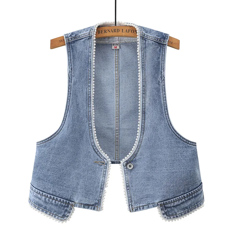 2021 New Spring and Summer Women's Beaded Sleeveless Jacket Vest Cowgirl Vest One Button oversized All-match Slim Jeans Jacket
2021 New Spring and Summer Women's Beaded Sleeveless Jacket Vest Cowgirl Vest One Button oversized All-match Slim Jeans Jacket