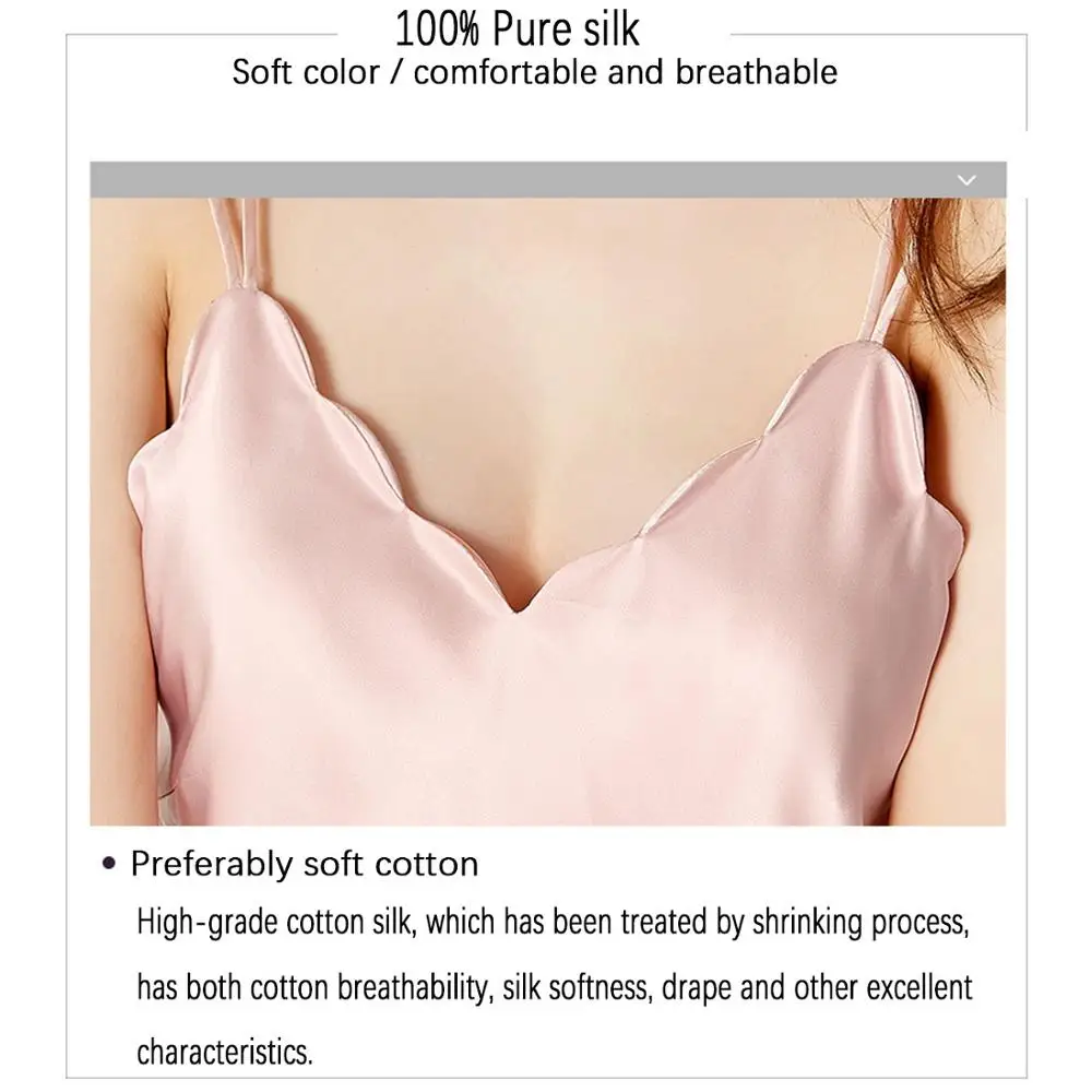 SXTHAENOO Sexy 100% Silk Women Nightwear Nightgowns Sleeveless V-neck Solid Color Noble Sexy Spaghetti Strap Silk Night Dress
SXTHAENOO Sexy 100% Silk Women Nightwear Nightgowns Sleeveless V-neck Solid Color Noble Sexy Spaghetti Strap Silk Night Dress