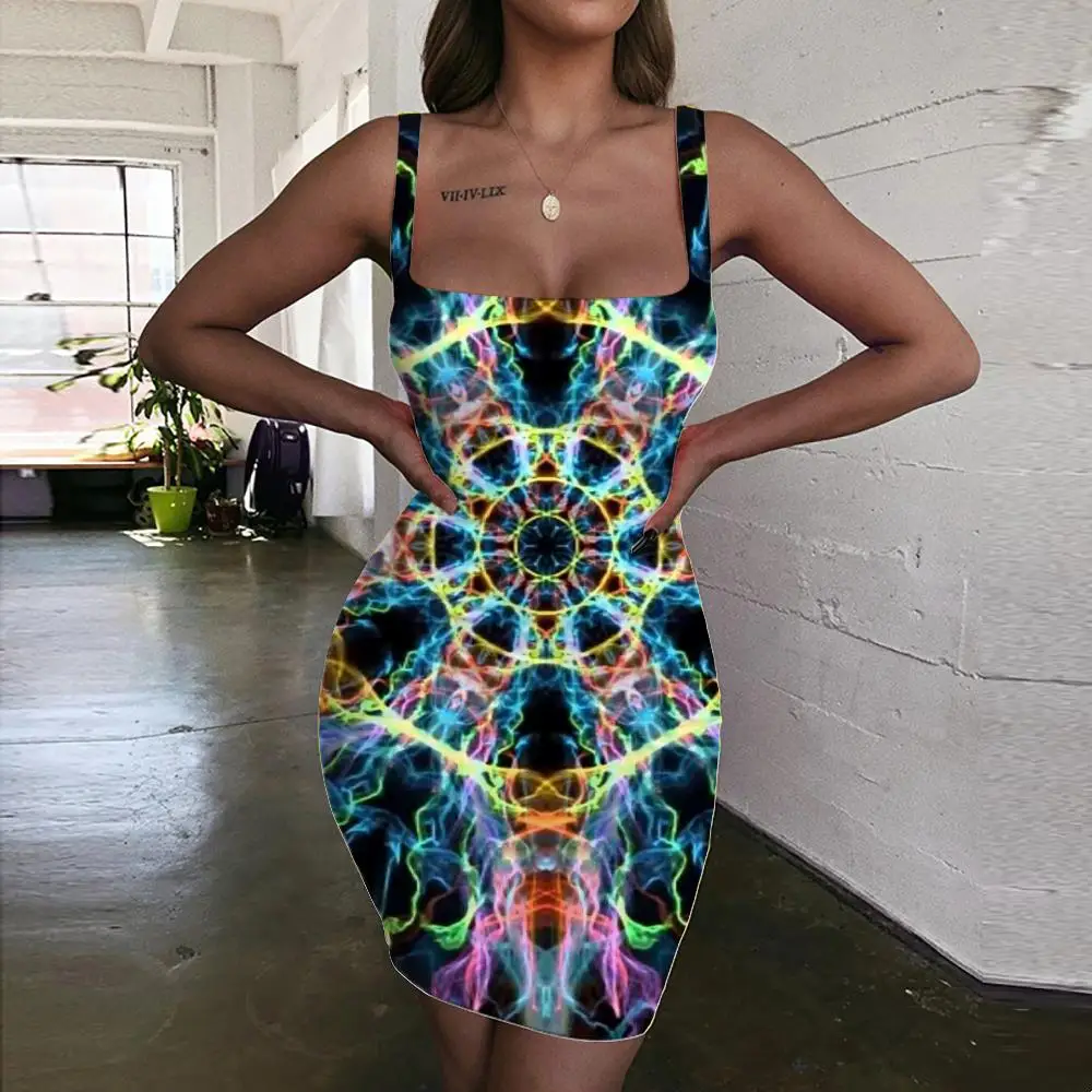 Giyu Brand Colorful Dresses Women Dizziness Bodycon Dress Art Halter Sleeveless Rainbow Sundress Womens Clothing Party New
Giyu Brand Colorful Dresses Women Dizziness Bodycon Dress Art Halter Sleeveless Rainbow Sundress Womens Clothing Party New