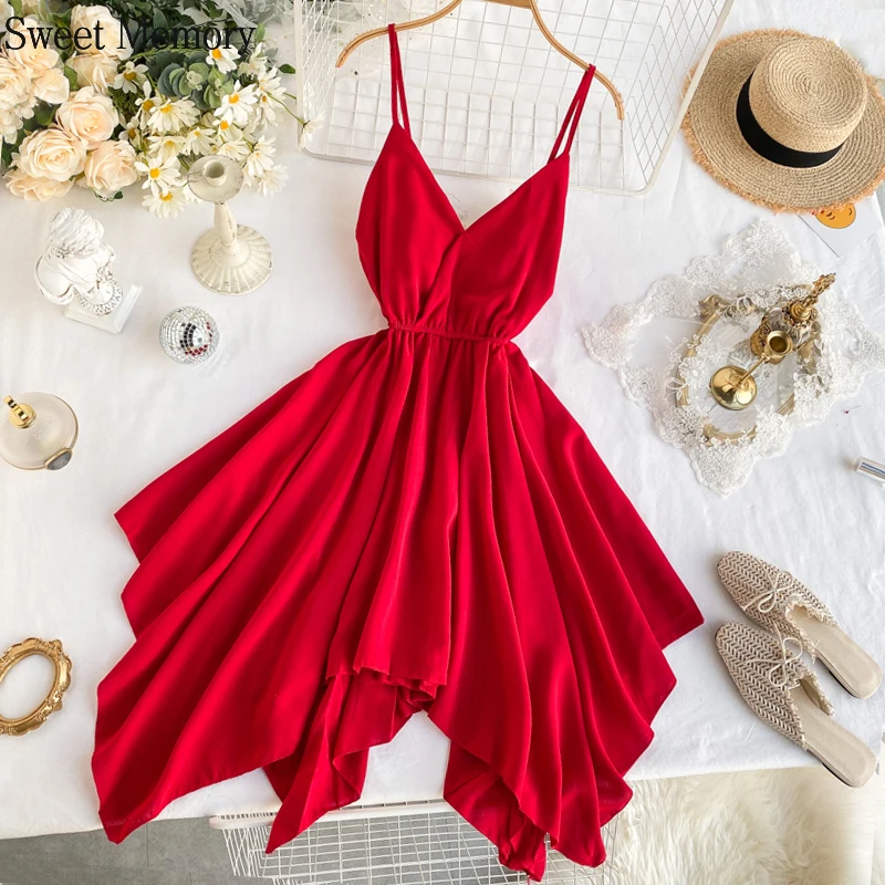 Женское асимметричное платье, черное, розовое, Красное или желтое тонкое платье с V-образным вырезом, открытой спиной и эластичной талией, 2021
Женское асимметричное платье, черное, розовое, Красное или желтое тонкое платье с V-образным вырезом, открытой спиной и эластичной талией, 2021