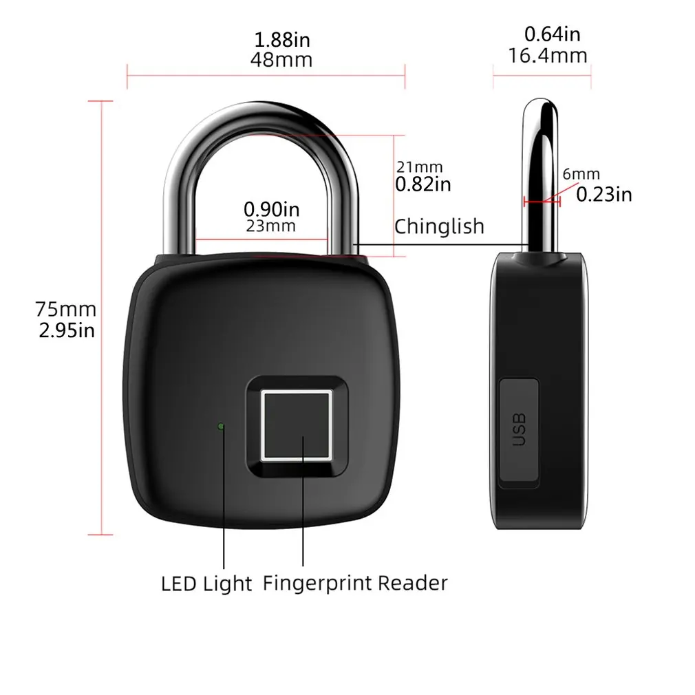 Smart Thumbprint Door Padlocks Rechargeable Door Lock Fingerprint Smart Padlock USB Keyless Quick Unlock Drop Shipping
Smart Thumbprint Door Padlocks Rechargeable Door Lock Fingerprint Smart Padlock USB Keyless Quick Unlock Drop Shipping