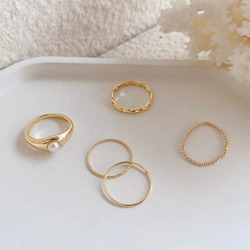 5pcs/sets Bohemian Geometric Rings Sets Clear Crystal Stone Gold Chain Opening Pearl Rings For Women Jewelry Accessories
5pcs/sets Bohemian Geometric Rings Sets Clear Crystal Stone Gold Chain Opening Pearl Rings For Women Jewelry Accessories