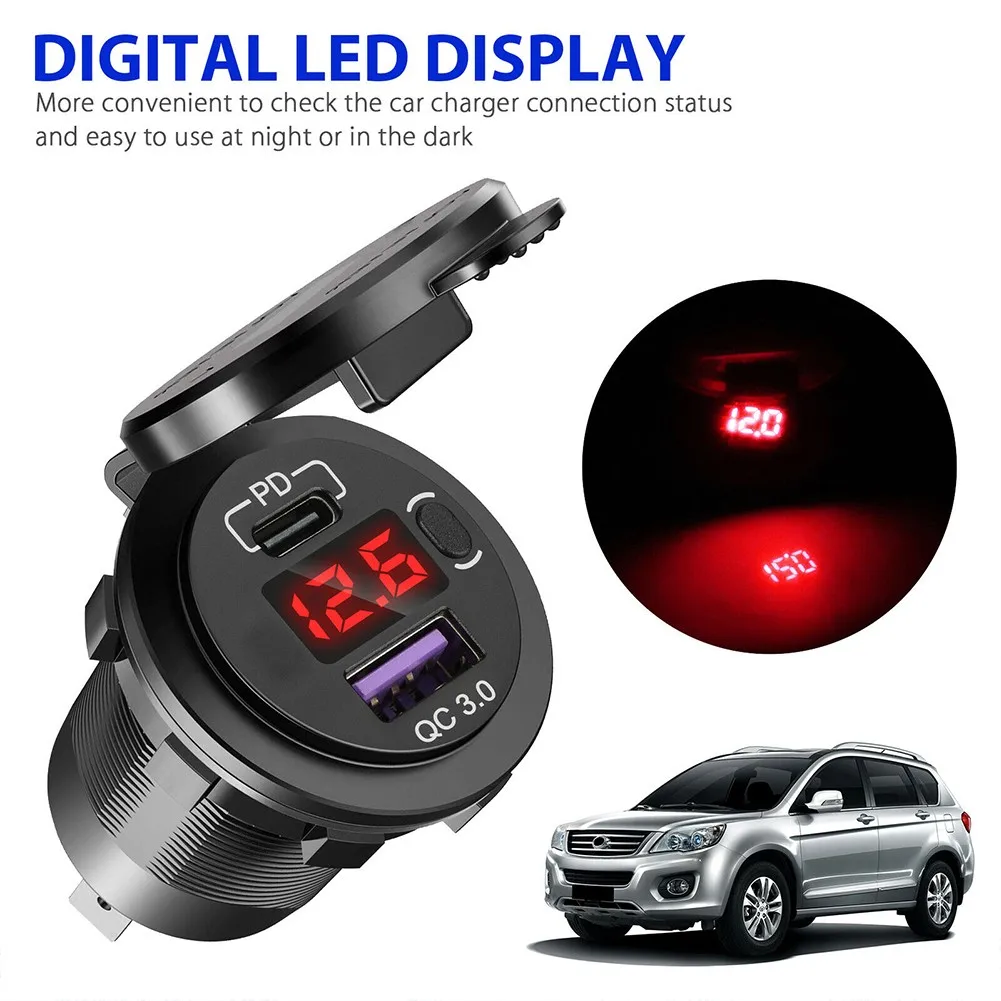 12V/24V Touch QC3.0+PD Dual USB Car Charger Socket Outlet Fast Charger Waterproof ON OFF Switch Power Cable
12V/24V Touch QC3.0+PD Dual USB Car Charger Socket Outlet Fast Charger Waterproof ON OFF Switch Power Cable