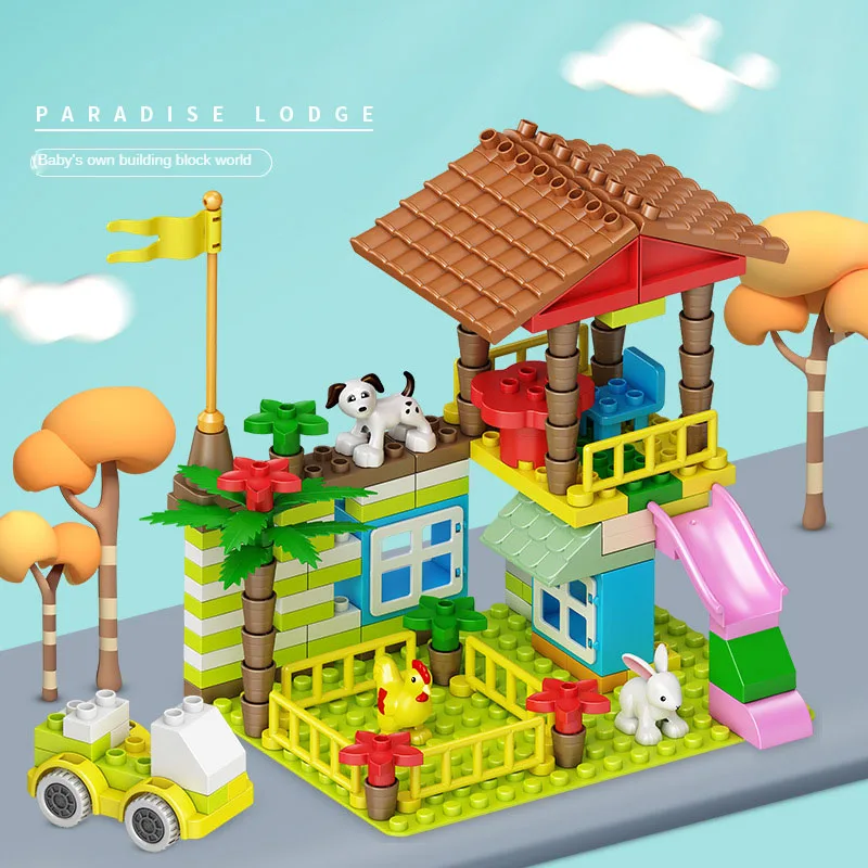120/150 Pieces Diy Creative Paradise Lodge Building Blocks Big Size Assembling Construction Block Set For Children Boys 3-8 Age
120/150 Pieces Diy Creative Paradise Lodge Building Blocks Big Size Assembling Construction Block Set For Children Boys 3-8 Age