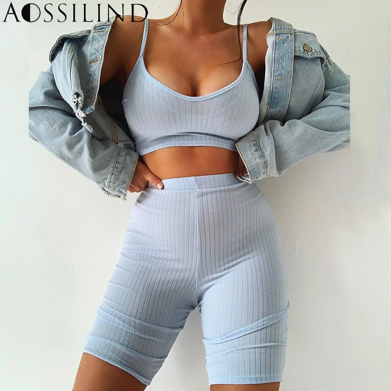 AOSSILIND Straps short jumpsuit rompers Women summer sexy bodycon fitness sportwear 2020 Two piece outfits
AOSSILIND Straps short jumpsuit rompers Women summer sexy bodycon fitness sportwear 2020 Two piece outfits