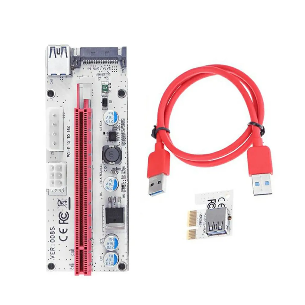 

PCIE Graphics Card Extended Line Mining Cable USB3.0 Red Transfer Cable 008s 60cm 1X To 16X For Win7/8/10