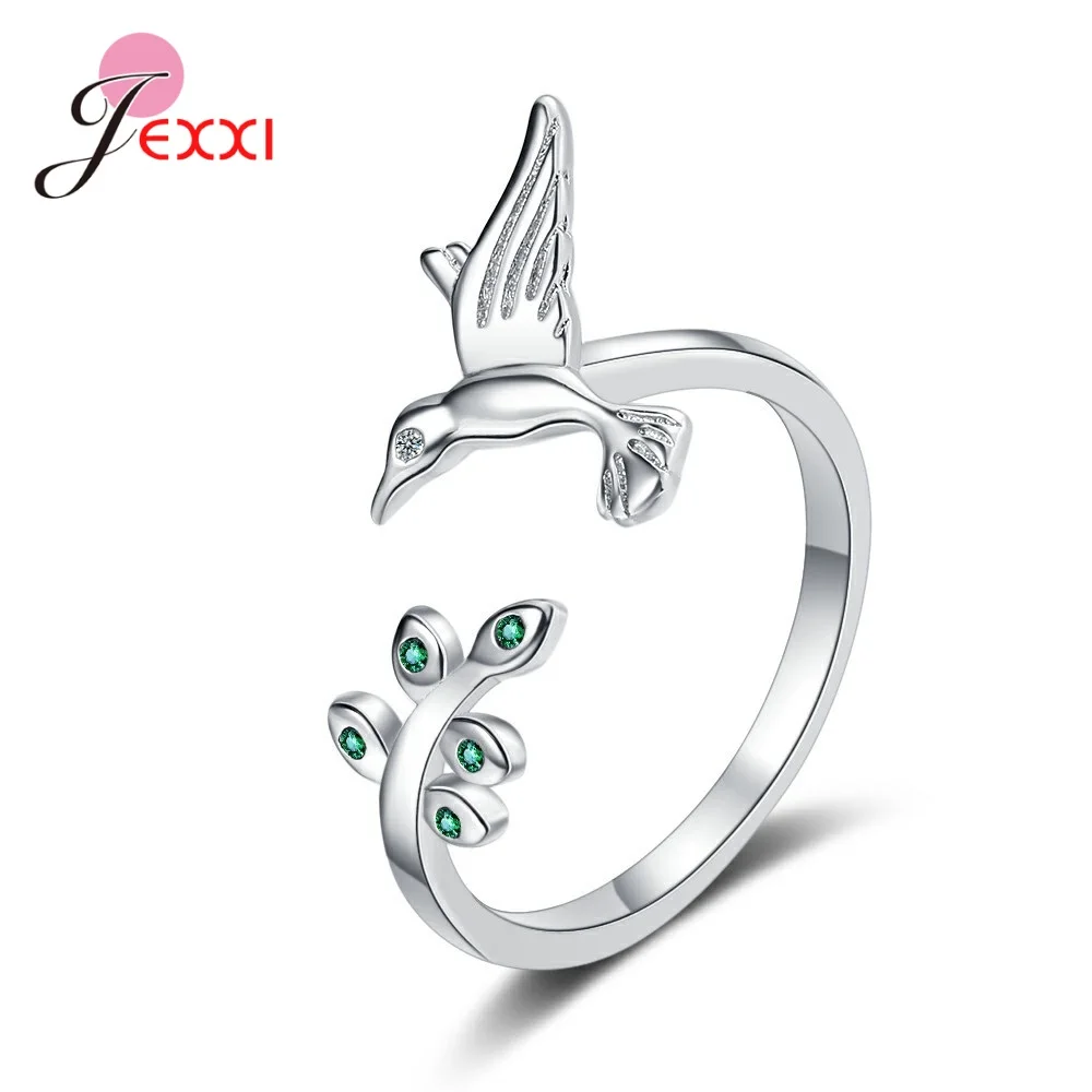 925 Sterling Silver Cute Bird Adjustable Animal Finger Rings For Women Green Cubic Zirconia Leaves Ring Fine Jewelry Gifts
925 Sterling Silver Cute Bird Adjustable Animal Finger Rings For Women Green Cubic Zirconia Leaves Ring Fine Jewelry Gifts