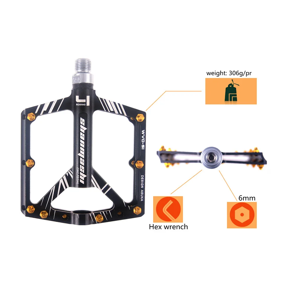 1 Pair Bicycle pedals MTB Mountain Bike Pedals 4 Sealed Bearings Cycling