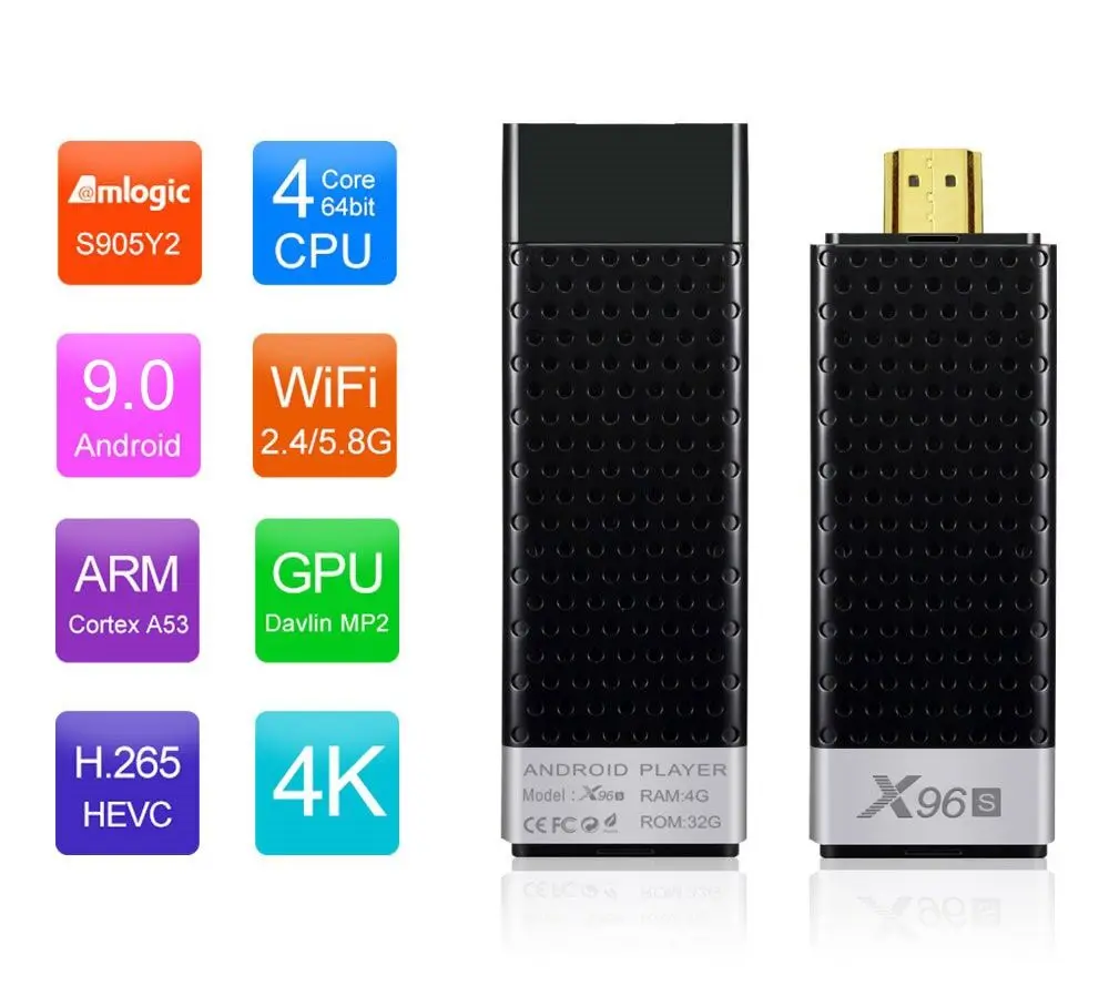 TV BOX X96S X96 Stick 4K TV Stick Android 9 4GB 32GB Amlogic S905Y2 Quad Core Wifi BT 1080P H.265 4K 60pfs TV Dongle player
TV BOX X96S X96 Stick 4K TV Stick Android 9 4GB 32GB Amlogic S905Y2 Quad Core Wifi BT 1080P H.265 4K 60pfs TV Dongle player