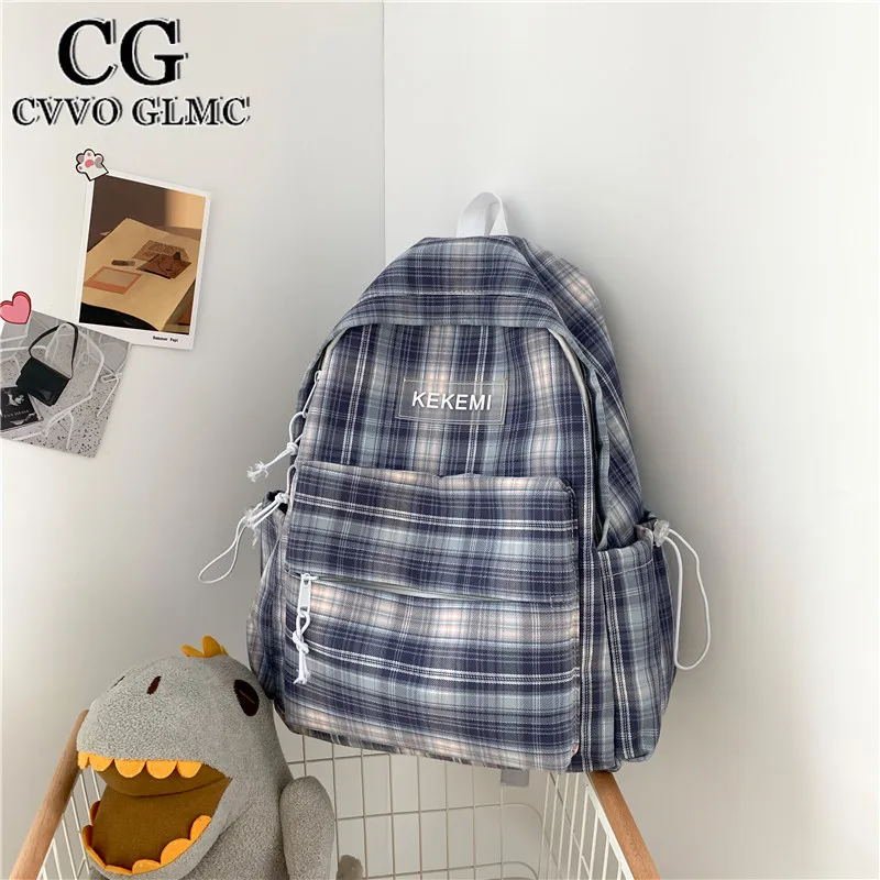 Cvvo Glmc 2021 New Waterproof Nylon Women Backpack Korean Japanese Fashion Plaid Large Capacity Student Back Bag Travel Bag Cool 
Cvvo Glmc 2021 New Waterproof Nylon Women Backpack Korean Japanese Fashion Plaid Large Capacity Student Back Bag Travel Bag Cool