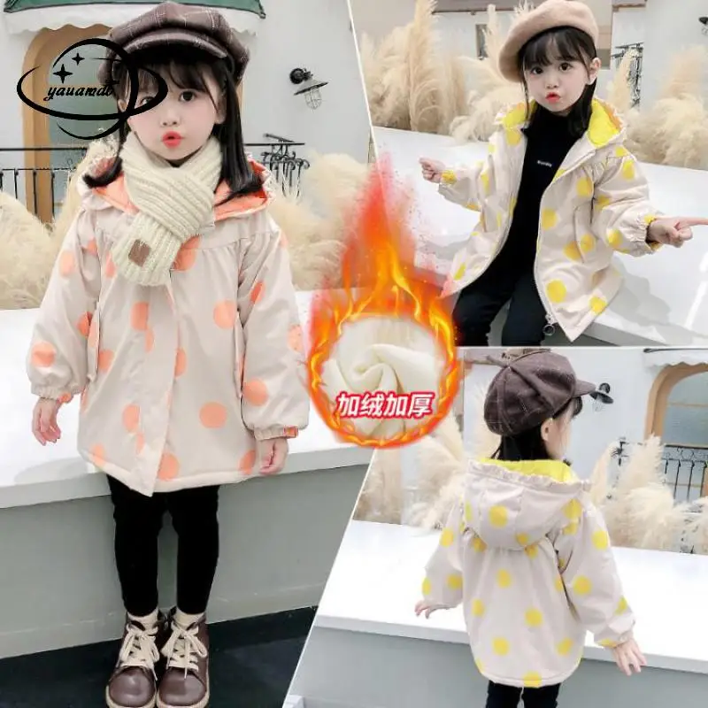 3-9y Kids Trench Coat Winter Girls Jacket Overcoat Hooded Polka Dot Zipper Add Wool Warm Children Windbreaker Top Clothes Hy45
3-9y Kids Trench Coat Winter Girls Jacket Overcoat Hooded Polka Dot Zipper Add Wool Warm Children Windbreaker Top Clothes Hy45