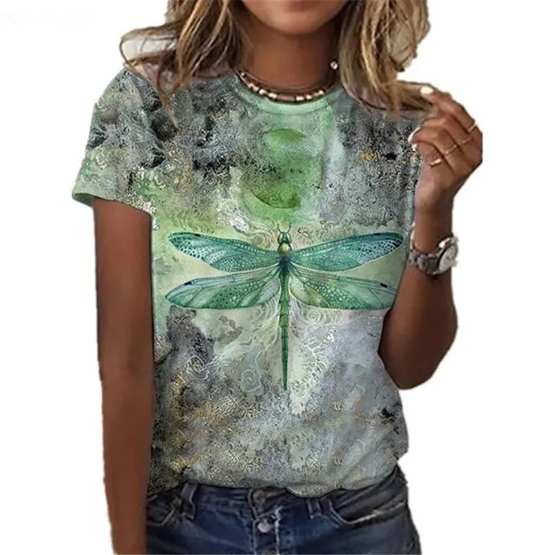 Women T Shirt Fashion Short Sleeve Tops 3D Printed Animal Dragonfly Summer O-Neck Casual Trend Ladies Cotton Tops Tee Clothing
Women T Shirt Fashion Short Sleeve Tops 3D Printed Animal Dragonfly Summer O-Neck Casual Trend Ladies Cotton Tops Tee Clothing